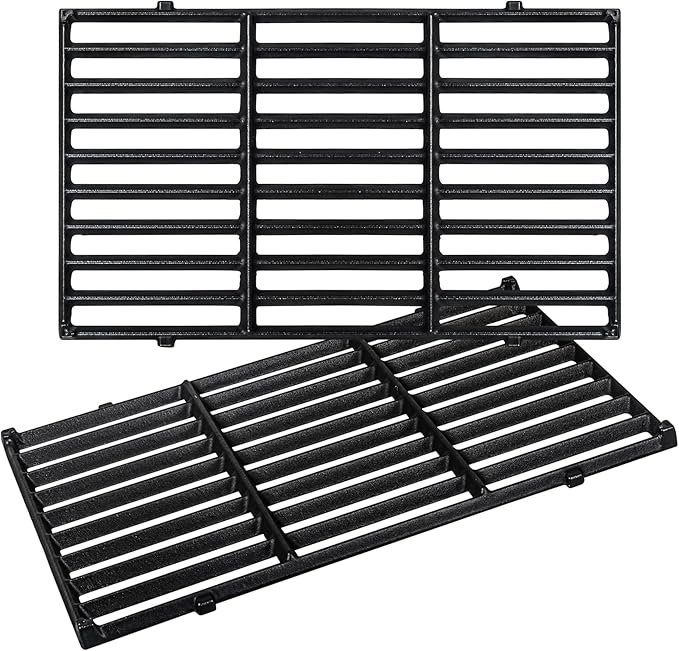 7637 Grill Grates for Weber Spirit E210 E220 S210 S220 S215 17.5” Cast Iron Grates Replacement Parts for Weber Spirit 2 Burner Gas Grill, 2 Pack