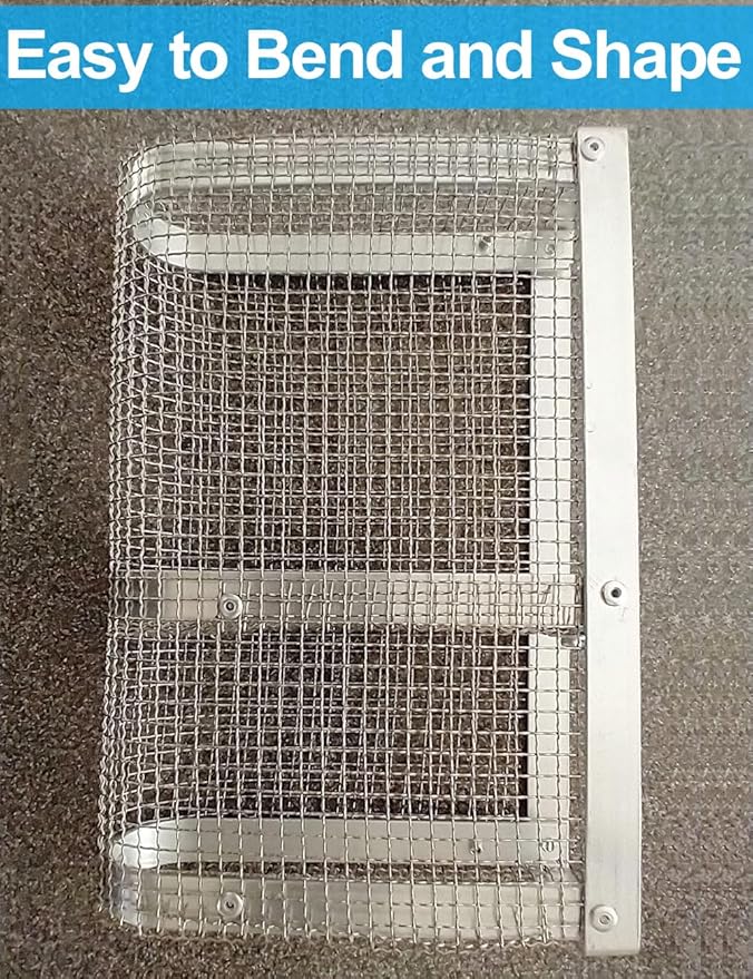 3Pack 5Mesh 10'' x 14'' Wire Mesh Screen, 304 Stainless Steel Anti-Rusted Mesh Screen, Sturdy Wire Diamaeter 0.7mm, Easy to Cut, Woven Sturdy Metal Mesh Sheets for Air Vent, DIY Project, Drainage