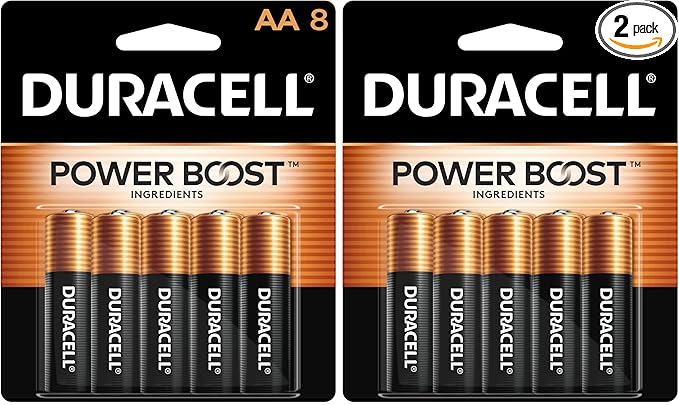 Duracell AA Batteries, Alkaline, 8 Count | Coppertop | Power Boost | Long-Lasting | For Household Devices