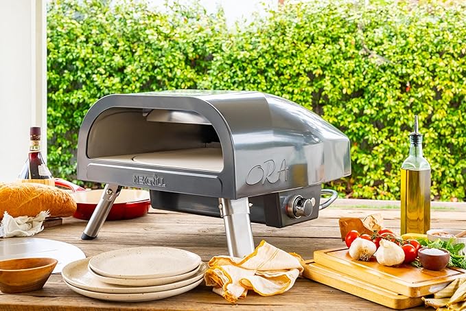 Nexgrill Ora 16" Portable Tabletop Propane Pizza Oven, 24,000BTUs, Portable Gas Pizza Cooker with Foldable Legs, Auto Rotating Cordierite Pizza Stone - 820-0088