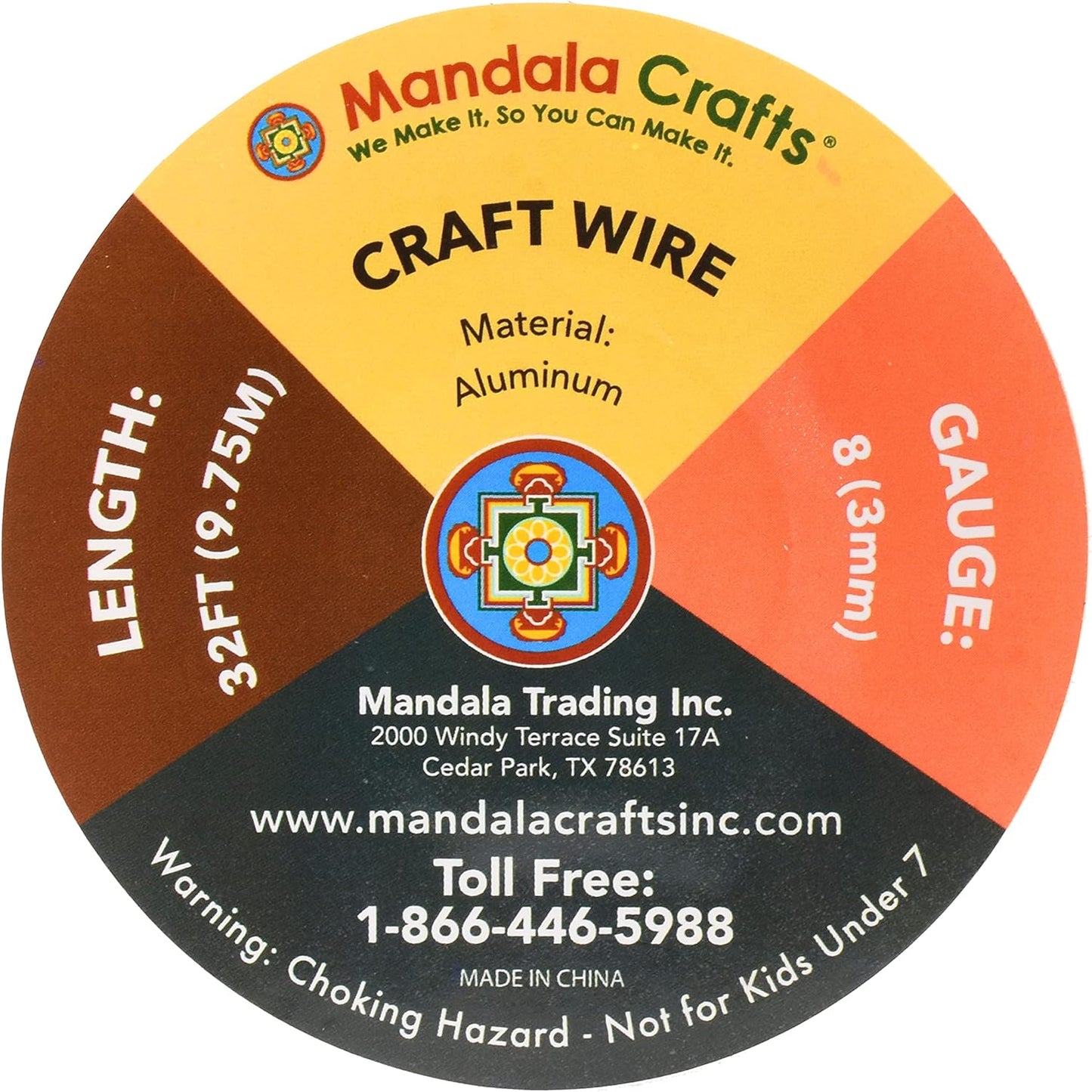Mandala Crafts 8 Gauge Anodized Aluminum Craft Wire for Jewelry Making - 32 FT Colored Flexible Gray Wire - Bendable for Bonsai Armature Crafting Sculpting