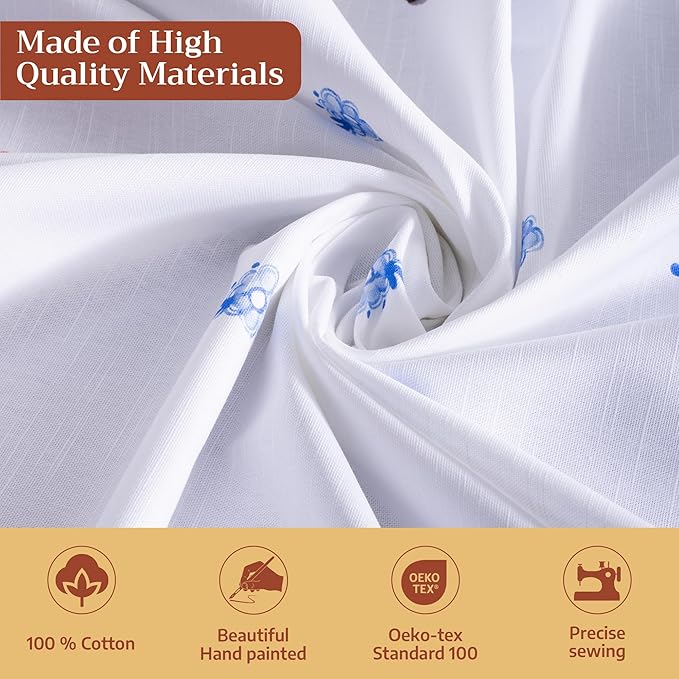 Maison d'Hermine Table Cloth Rectangle Table 100% Cotton Tablecloth for Dining Room, Farmhouse, Home, Hotel, Parties & Wedding - Ideal for Easter Decorations Spring & Summer(Amsterdam Canals,70"x90")