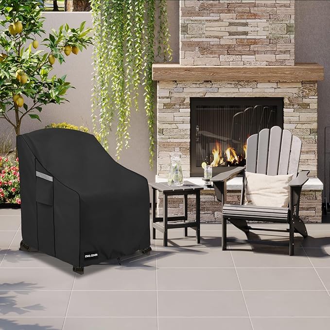 Outdoor Chair Covers 30"W x 34"D x 36"H,600D Heavy Duty Waterproof Patio Chair Cover,Outdoor Furniture Covers for Lawn/Garden Chiar,Black