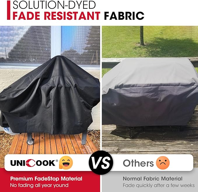 Unicook 28 Inch Griddle Cover for Blackstone and Nexgrill Cooking Station, Heavy Duty Waterproof Flat Top BBQ Grill Cover with Sealed Seam, Includes Support Pole, Black