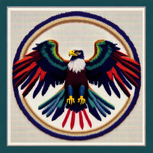 Joyhoor Cross Stitch Kits for Beginners Stamped Cross-Stitch Supplies Needlework preprint Embroidery Kits for Adults DIY Needlepoint Kits Embroidery Patterns 11CT-Colorful Eagle 17.7x17.7 inch
