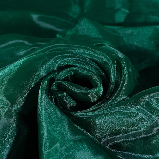 Fynite Sheer Organza Fabric | 20 Yards Long | 44" Wide | Bridal Solid Bolt for Wedding Dress, Fashion Craft Decorations | Silky Shiny Organza - Hunter Green