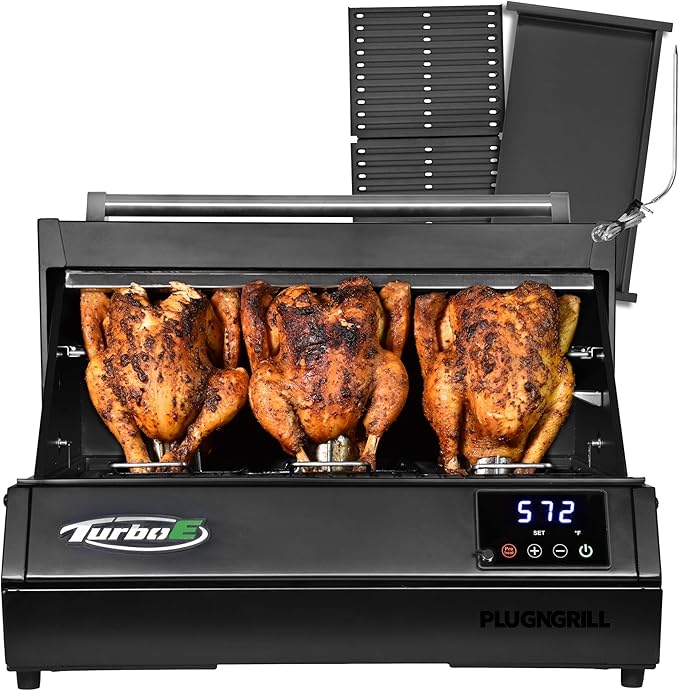 Turbo E XL Electric Grill, 1700W Infrared, Warming Rack and Probe, Apartment Friendly