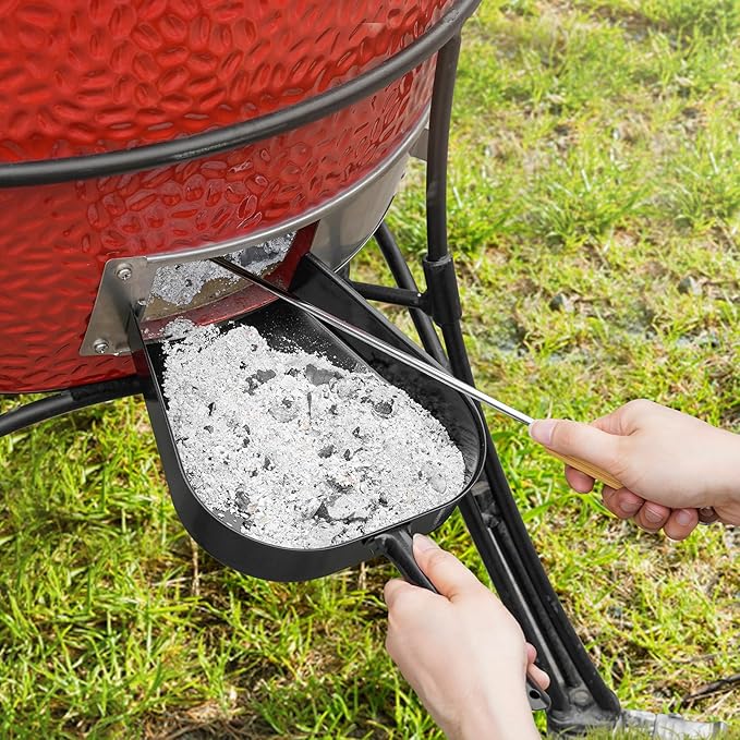onlyfire Barbecue Ash Removal Pan Fits for Kamado/Ceramic Grill Likes Big Green Egg, Kamado Joe,Pit Boss,Louisiana,Grill Dome,Vision Grills,Char-Griller etc