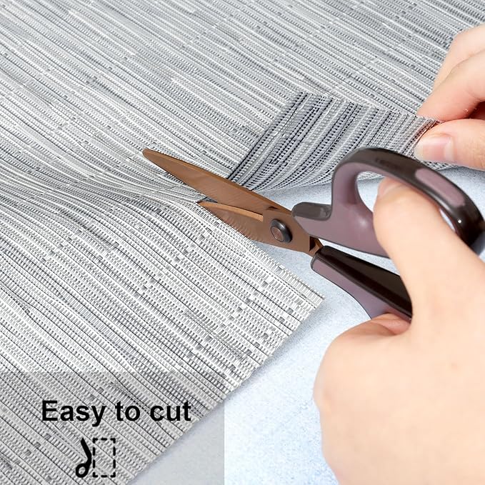 Myir JUN Table Runner, Vinyl Table Runner Indoor 55 Inch Long Arbitrarily Cropped Runner for Table Heatproof for Home Party (Silver, 12 x 55 inch)