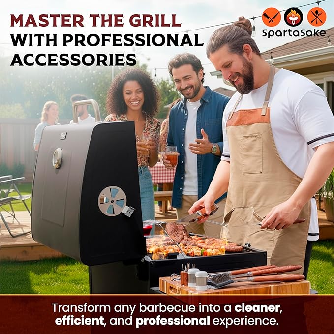 SpartaSake BBQ Grilling Accessories - Stainless Steel Barbecue Grill Tools Accessories kit Spatula Thermometer Tongs for Blackstone Griddle Outdoor Camping-Grill Set Gifts for dad Men Women(24 pcs)