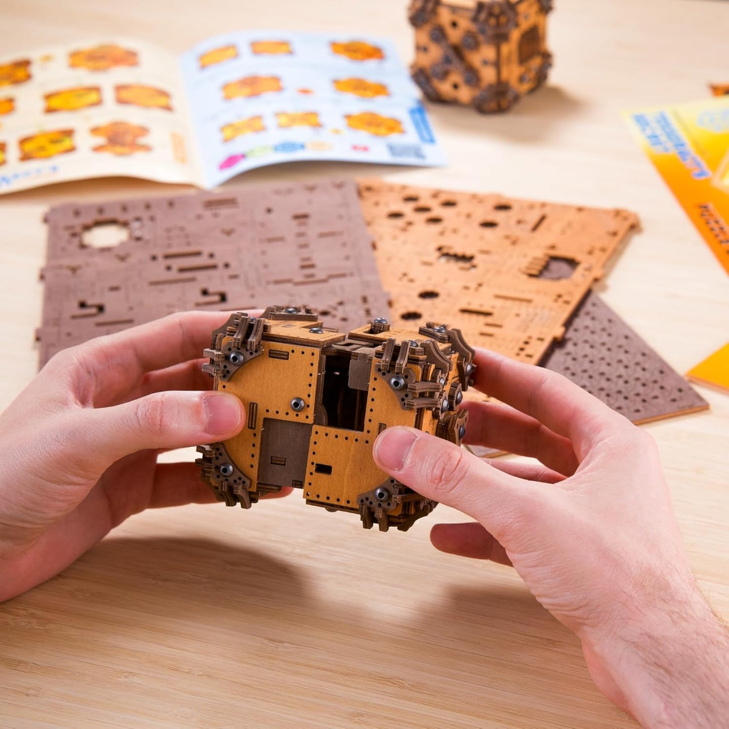 WOODEN.CITY Tesseract's Secret - Wooden Puzzle Box for Adults - 3D Brain Teaser Puzzle Kit - Escape Room in a Box Challenge - Unique Gift for Men & Women - Made in EU