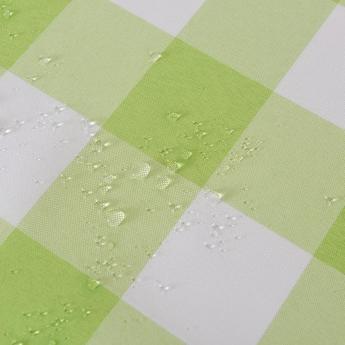 Cupuamon 2 Pack Waterproof Polyester Fabic Rectangle Checkered Tablecloth，60x84 Outdoor Table Cloth，Oil Stain Prevention Table Cloth for Pinics and Parties（Emerald and White）