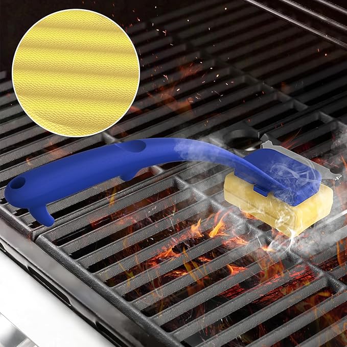 Grill Brush, Bristle Free Grill Cleaning Brush with Scraper, BBQ Grill Cleaner for Weber Grill, Grilling Gifts for Men/Dad/Husband