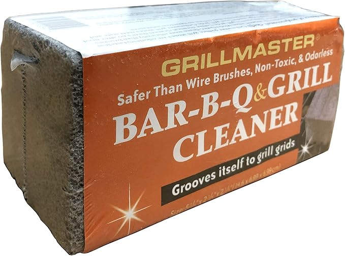 Grillmaster Combo - 2 x Grill Cleaning Pumice Bricks + Aluminum Brick Holder, Clean Restaurant Flat Top Grills or Griddles, Remove Carbon and Grease Without Chemicals