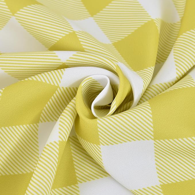 Classic Gingham Tablecloth Fabric - Oblong 58x120 Water Resistant Chequered Pattern Table Cloth for Indoor/Outdoor Use - Tabletop Cover for Birthday, Picnics, Gardens, and Parties