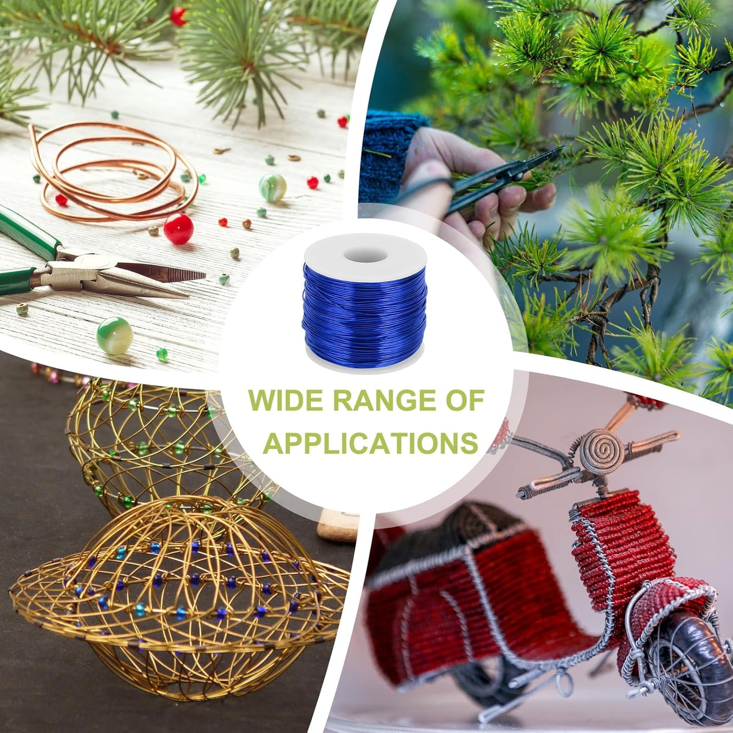 MECCANIXITY 18 Gauge Anodized Aluminum Craft Wire Bendable Bonsai Training Wire 492 Feet 1mm for Sculpting Crafts Wreath Floral Beading Jewelry Making, Dark Blue