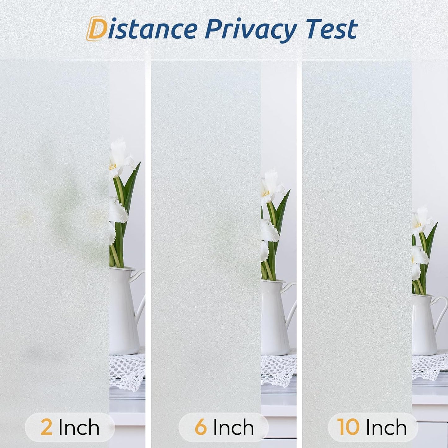 rabbitgoo Window Privacy Film, Frosted Glass Window Clings, Static Cling UV Heat Blocking Door Stickers for Home Bathroom, Removable Indoor Decal Coverings Day and Night, Pure, 35.4 x 157 Inches