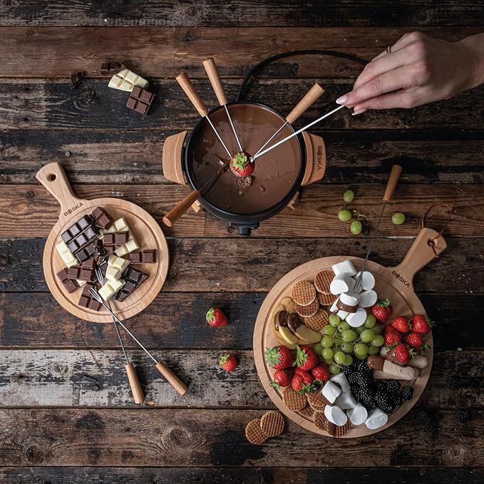 Boska Electric Fondue Set Party 2.3 L - Electric Fondue - For Cheese Fondue, Chocolate Fondue, Hotpot - Temperature Control - 2.3 Litres - Fondue Device