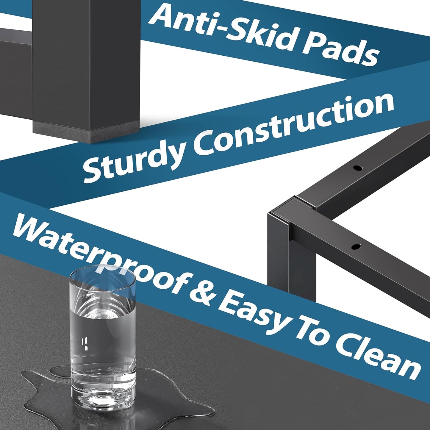 SHW Mission 32-Inch Home Office Computer Desk, Black