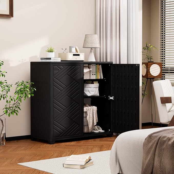 Storage Box Outdoor Caninet,Resin Indoor Storage Box Waterproof Outdoor Storage Cabinets for Patio/Garden/Backyard