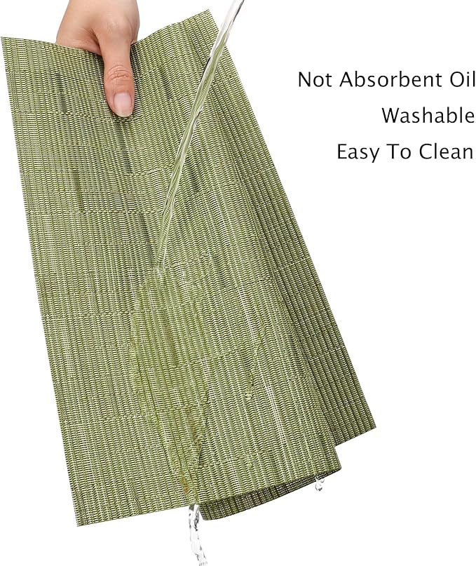 Myir JUN Table Runner, Vinyl Table Runner Indoor 55 Inch Long Arbitrarily Cropped Runner for Table Heatproof for Home Party (Green, 15 x 55 inch)