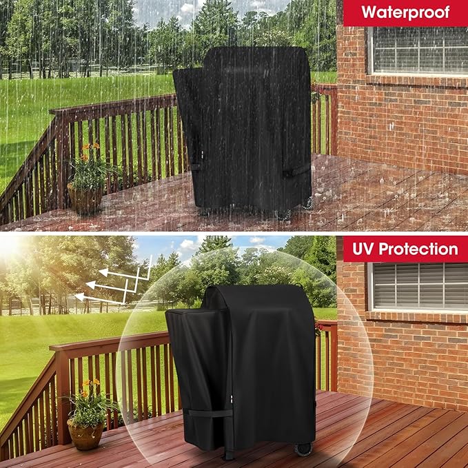 Unicook Pellet Grill Cover for Pit Boss Lexington 500, Onyx Edition, Lexington 540 and Pro Series 600 Grills, Outdoor BBQ Cover for Traeger Tailgater 20 Wood Pellet Smoker, All Weather Protection