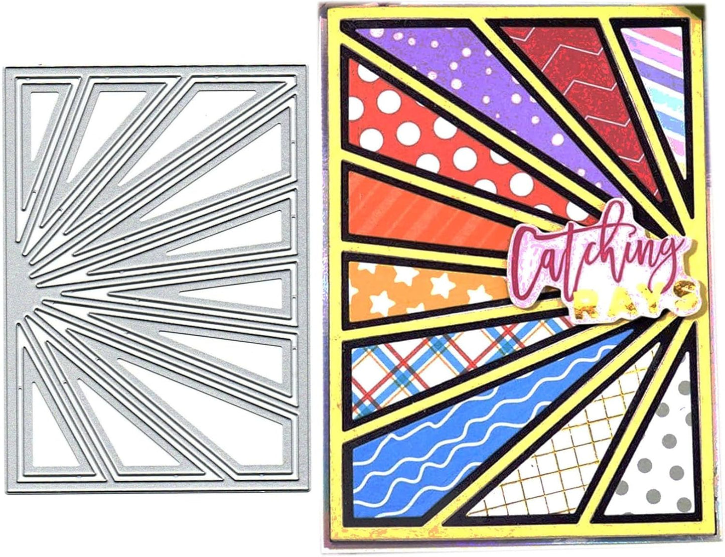 Cutting Dies Metal Stencils Scrapbooking Tools Flowers Lace Frame DIY Embossing Template for Paper Card Making Album Arts Crafts Supplies (Sun Frame-14x10cm)