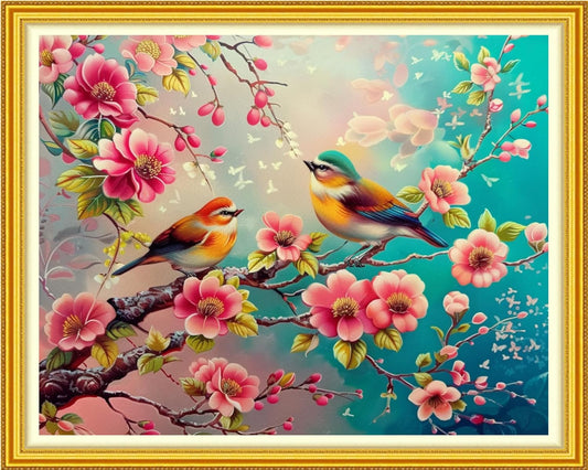 Funchey Stamped Cross Stitch Kits, DIY Cross Stitch Pattern for Adults Beginners Needlepoint Kits Embroidery Kit Arts and Crafts 11CT-Birds on The treetops 16x20 inch