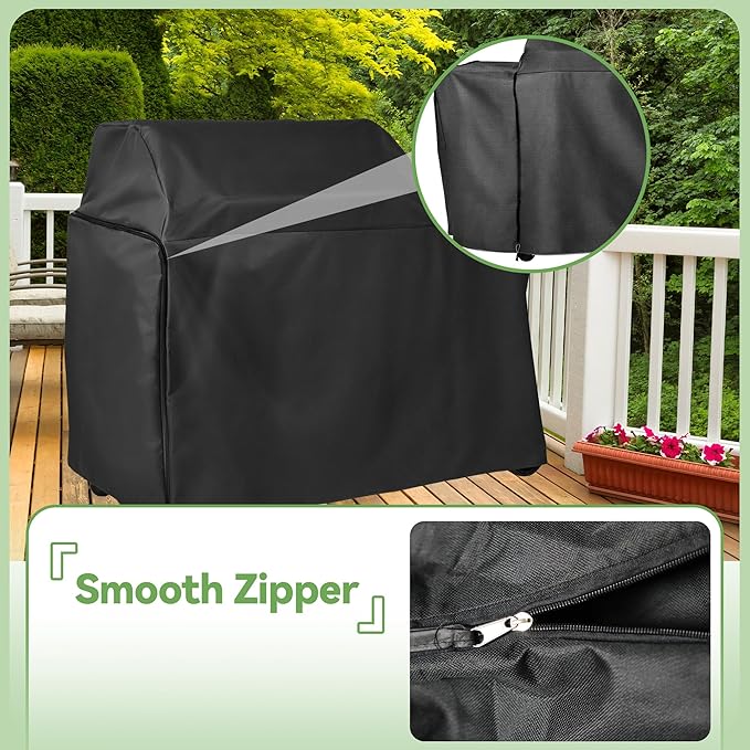 Grill Cover for Traeger Woodridge Pro & Woodridge Elite Pellet Grills, Black Waterproof BBQ Cover for Traeger Grills BAC776