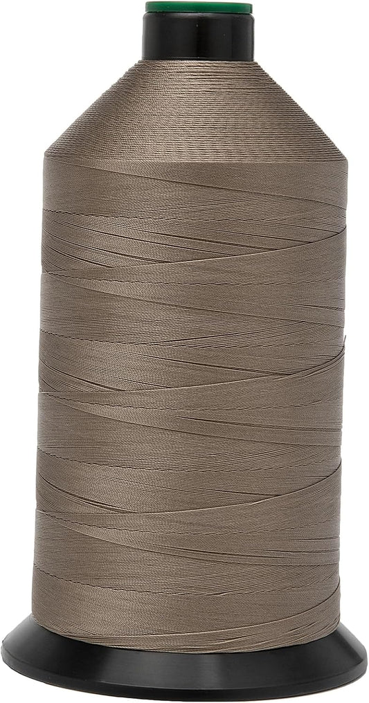 Extra Strong Bonded Nylon Thread #69 Tex70 – 16 OZ, 6000yds, Versatile Stitching Solution for Leather, Upholstery, Canvas Repair and More (Khaki)