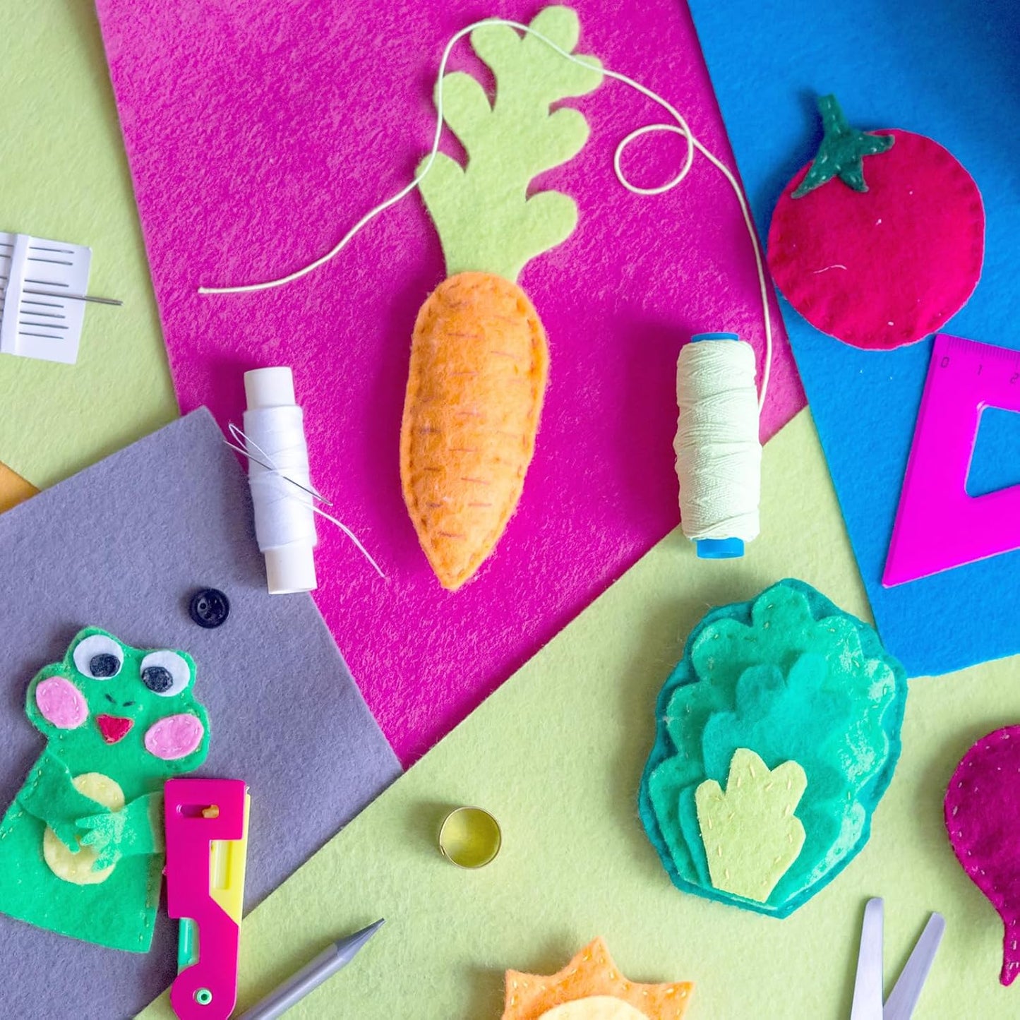 MECCANIXITY Felt Square Shape Craft Felt Sheets 11.81Inch x 11.81Inch for Home Decor Party Crafting Art, 10 Colors, Pack of 100