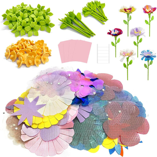 JUMP PASS BY DIY Fabric Flower Bouquets Toys for Kids Refill Kit - Arts & Crafts Toy Accessories-Flower Press Kit Accessories