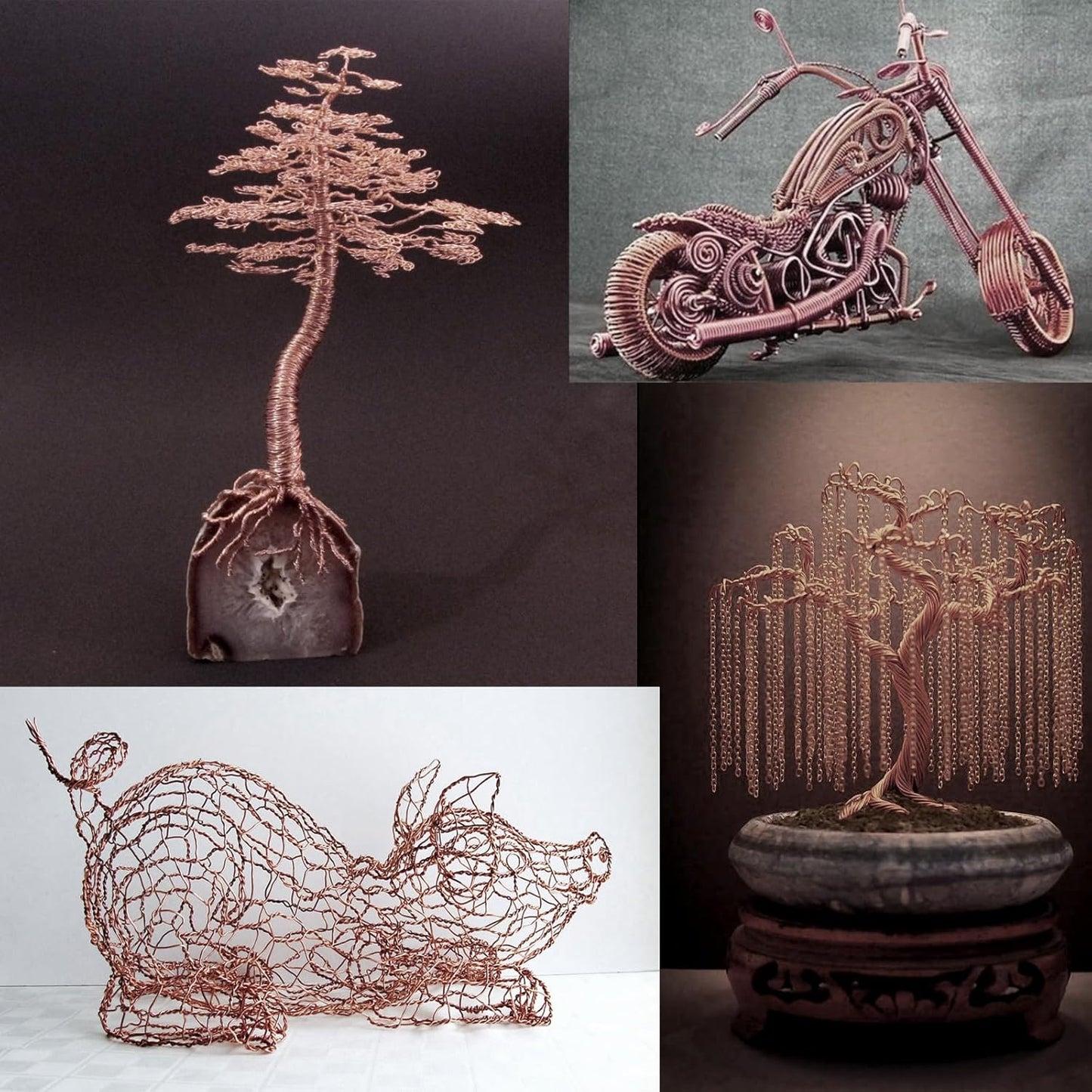 Aluminum Craft Wire, 75 Feet 1.5mm/ 16 Gauge Brown Bendable Soft Metal Aluminum Wire Roll Bulk for DIY Crafts Sculpting Jewelry Making