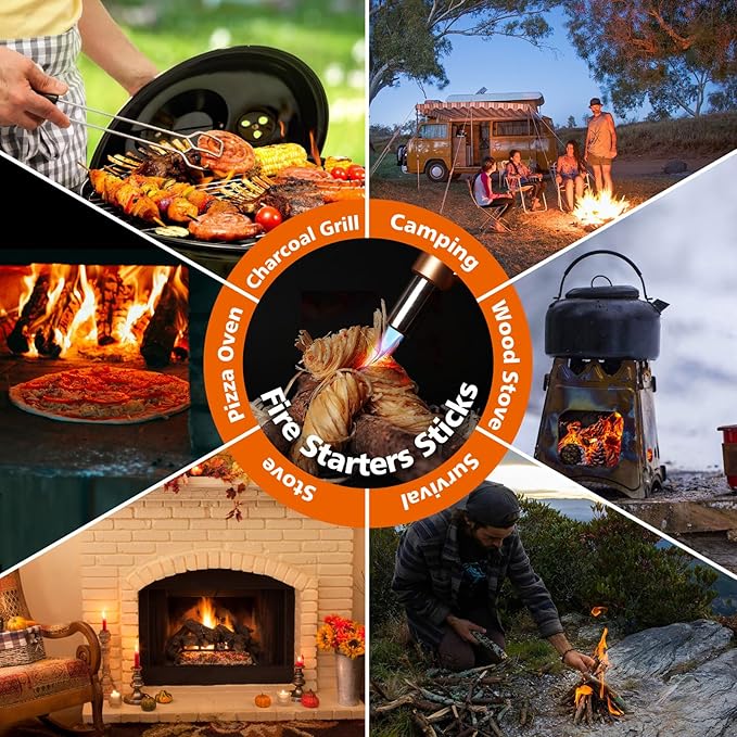 USKICH 150Pcs Fire Starter - Natural Fire Starters for Campfires,Fireplace, Pellet Stove & Wood, Fire Pit, Smoker, BBQ, Chimney, Pizza Oven - Fire Starters for Grill, Charcoal Starter