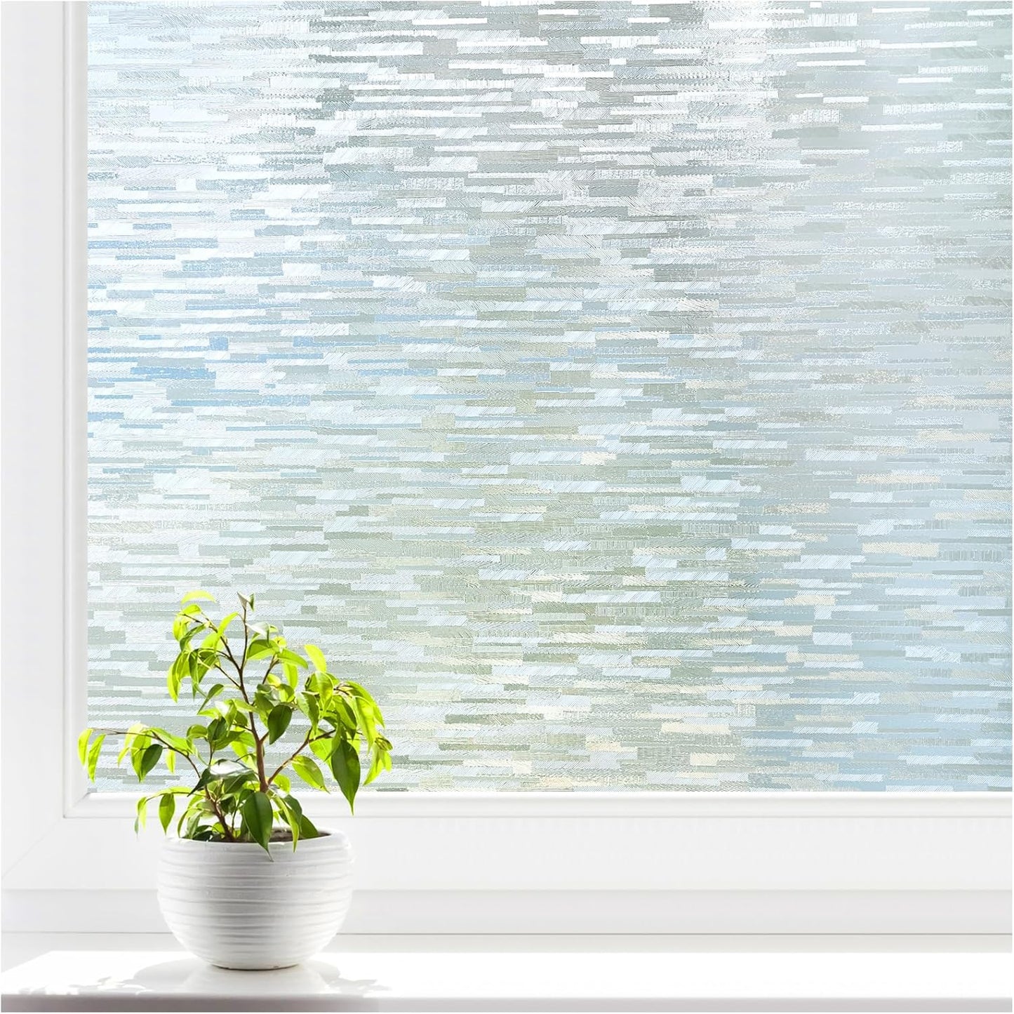 Homein Window Privacy Film, Frosted Glass Window Film Decorative, Non Adhesive Glass Clings, UV Blocking Static Cling Front Door Coverings, Removable Privacy Sticker for Home, 23.6 x 78.7 inches