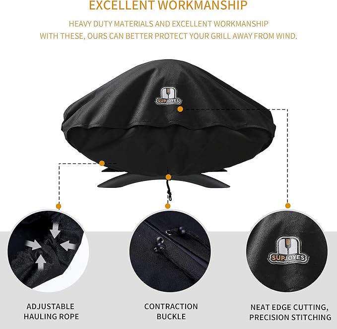 SUPJOYES Grill Cover for Weber Q Series Grills, Portable BBQ Cover for Weber Q2000 and Q200 (Not Fit for Q2200)