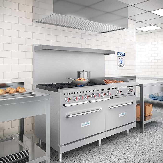 KoolMore 60 in. 6 Burner Commercial Liquid Propane Range with 24 in. Griddle (KM-CRG60-LP)