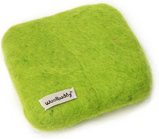 Woolbuddy Needle Felting Pad - Durable Wool Mat for Craft Projects, Foam Alternative, 6"x6"x1.5" (Lime)