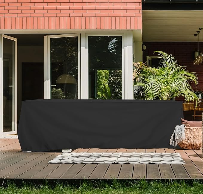 Tempera Outdoor Dining Set Cover for Outside Table and Chairs, Square Patio Table Covers for Outdoor Furniture, Anti-Fading, Windproof, 48''L x 48''W x 27.8''H, Grey