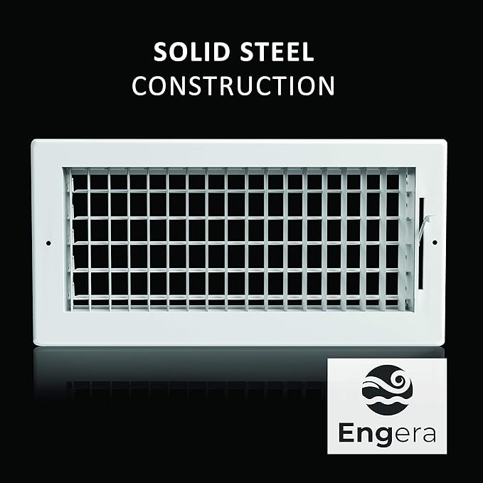Engera Adjustable Double Deflection HVAC Air Register-Supply Air Diffuser Air Vent Register-Heating/AC Vent Cover-Wall Register 14x6"Duct [16x8"Face]