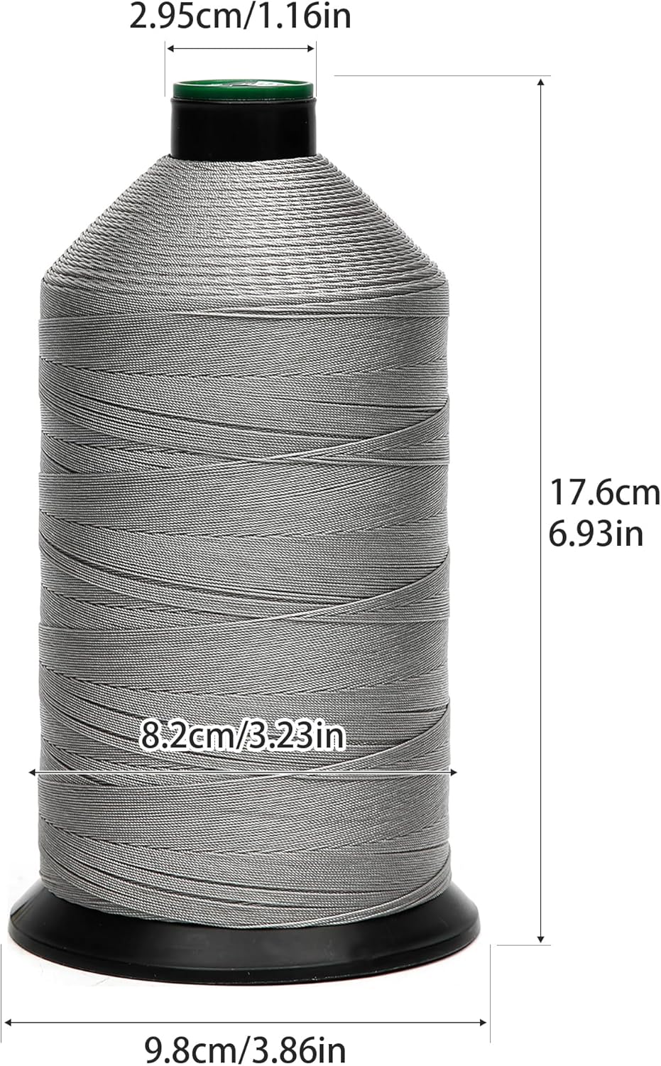 Extra Strong Bonded Nylon Thread #138 Tex135 – 16 OZ, 3000yds, Versatile Stitching Solution for Leather, Upholstery, Canvas Repair and More (Light Gray)