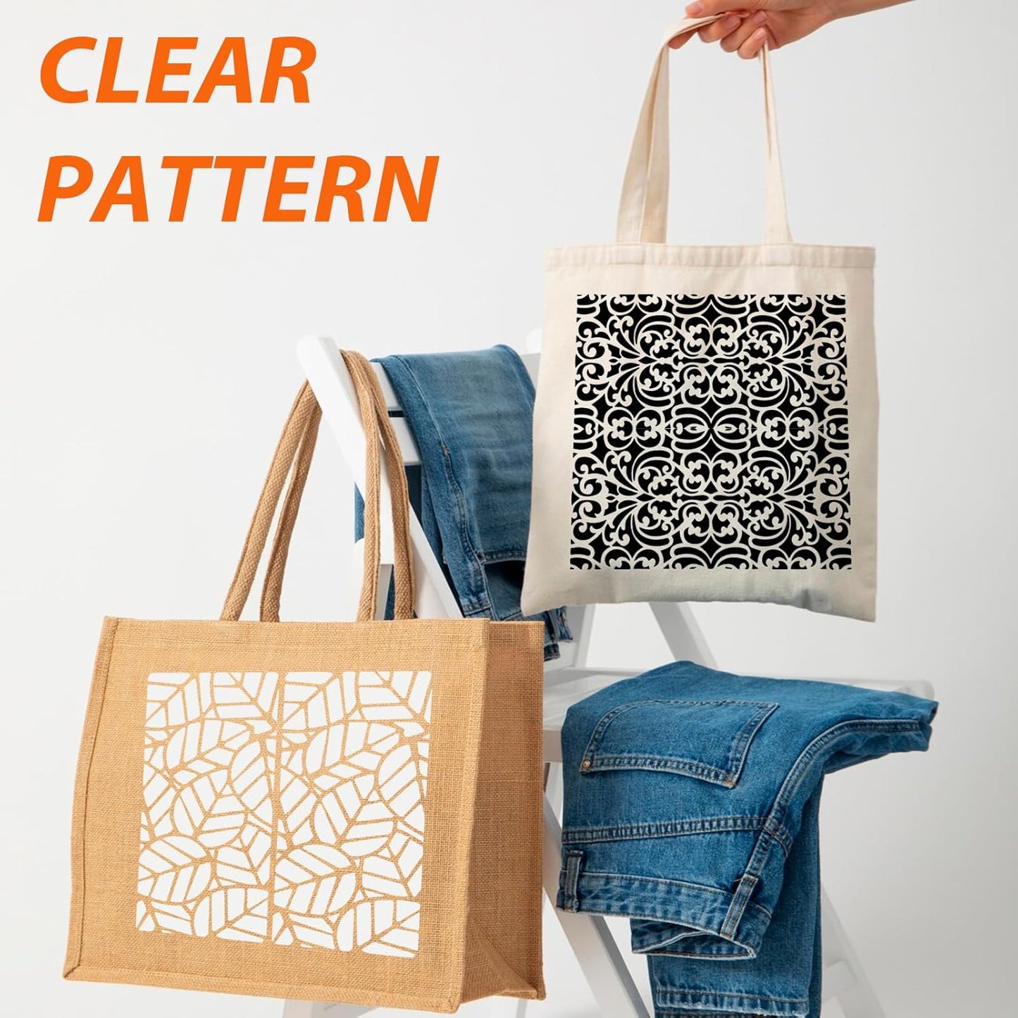 8x4 Inch Texture Stencils for Painting – 18pcs Reusable Background Templates for Wood, Canvas, Furniture, Scrapbooking & Card Making