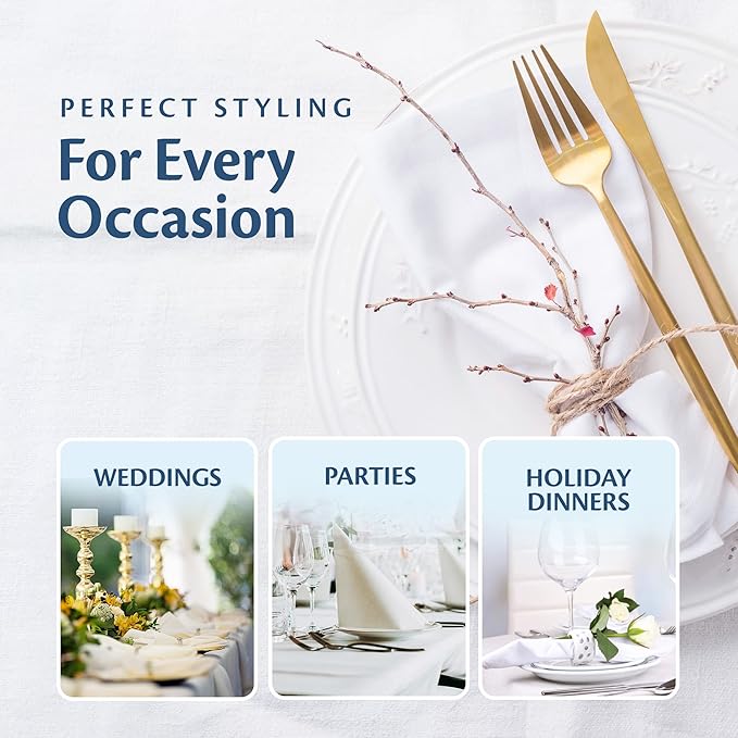 White Restaurant Quality Square 85" X 85" Tablecloths Bulk 24 Pack
