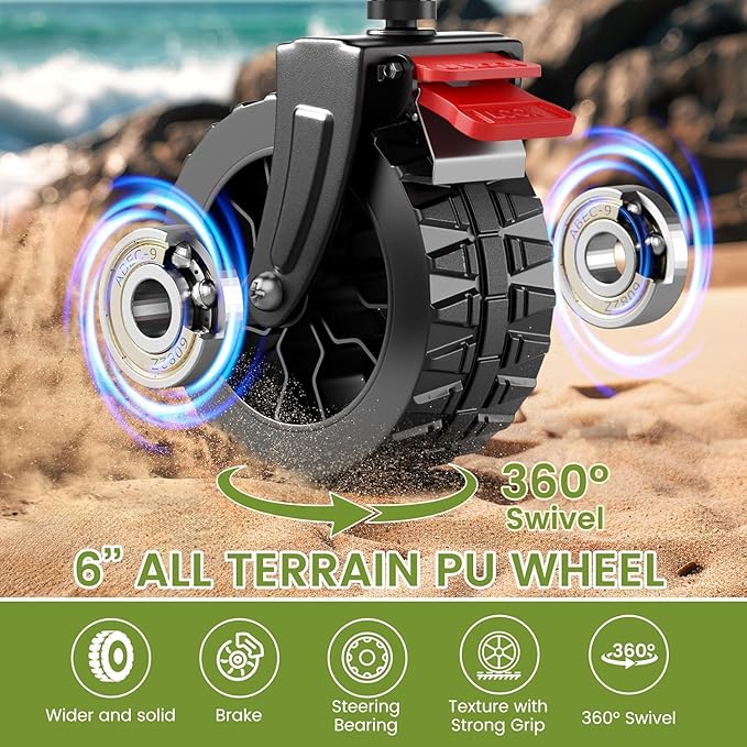 Collapsible Wagon Cart, 150L Heavy Duty Foldable Beach Wagon with Wider Wheels & Auto-Rebound Handle, Utility Grocery Shopping Cart for Garden, Shopping, Camping, Sports, Black