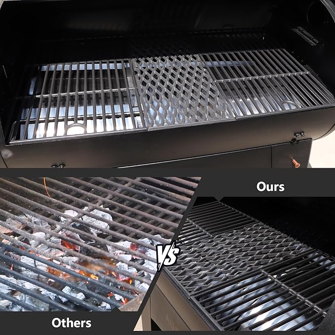 Cast Iron Cooking Grates for Pit Boss 1000 Series Austin XL Rancher XL Grill Parts,PB1000 Grill Grids Replacement Parts for Traeger Pro 34 Wood Pellet Smoker Grills PitBoss Grills Accessories