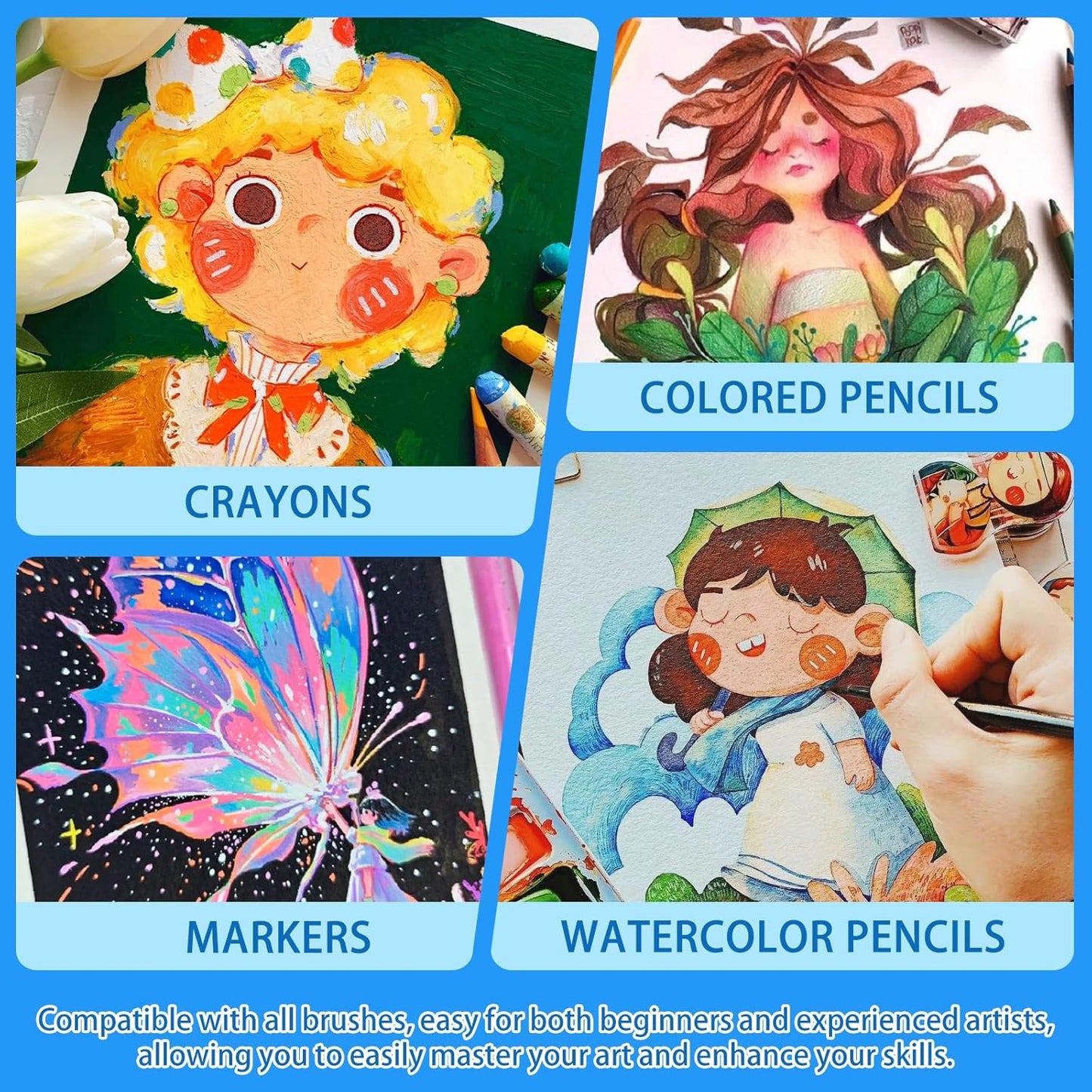 Lunarm Watercolor Paper 50 Sheets, Deckled Edge Paper 300 GSM 4 x 6 inch, Handmade Textured Cotton Paper for Wedding Invitation, Oil Pastel, Watercolor Painting and Cards, Crafts