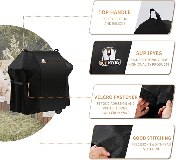 SUPJOYES 7106 Grill Cover for Weber Spirit 200 and 300 Series, 52 Inch BBQ Grill Covers, Heavy Duty Waterproof Barbecue Accessories