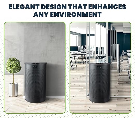 Alpine Half Round Trash Can Open Top - Modern Black Metal 12 Gallon Half Moon, Space Saving Indoor Commercial Trash Cans with Lid, Narrow Garbage Can for Bathroom, Office, Lobby and Business.