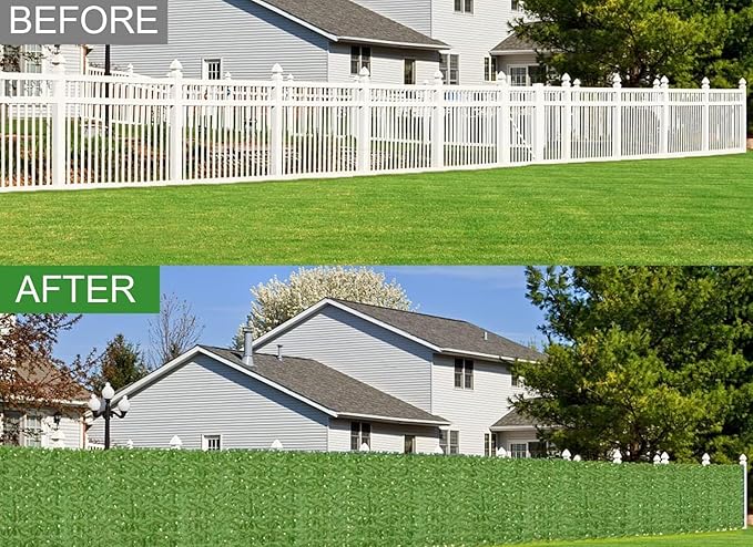 Artificial Ivy Privacy Fence Wall Screen,160x60 in UV-Anti Faux Greenery Backdrop Ivy Vine Leaf Hedges Fence Panels for Patio, Balcony, Garden, Backyard Indoor Outdoor Green Wall Decor