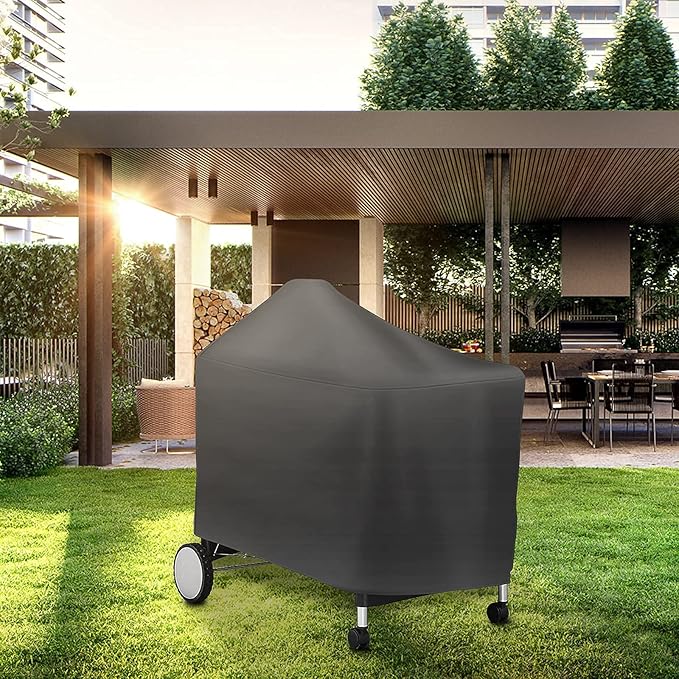 Grill Cover for Weber 7152 Performer Deluxe 22 Inch Charcoal Grills,Waterproof Fade Resistant BBQ Cover(48.5L x 25.5W x 39.8H inch)